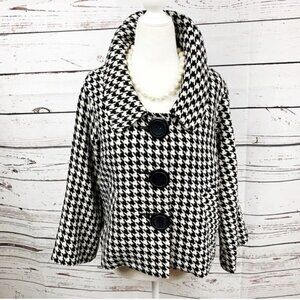 Lapis Black & White Houndstooth Retro Jacket - XS